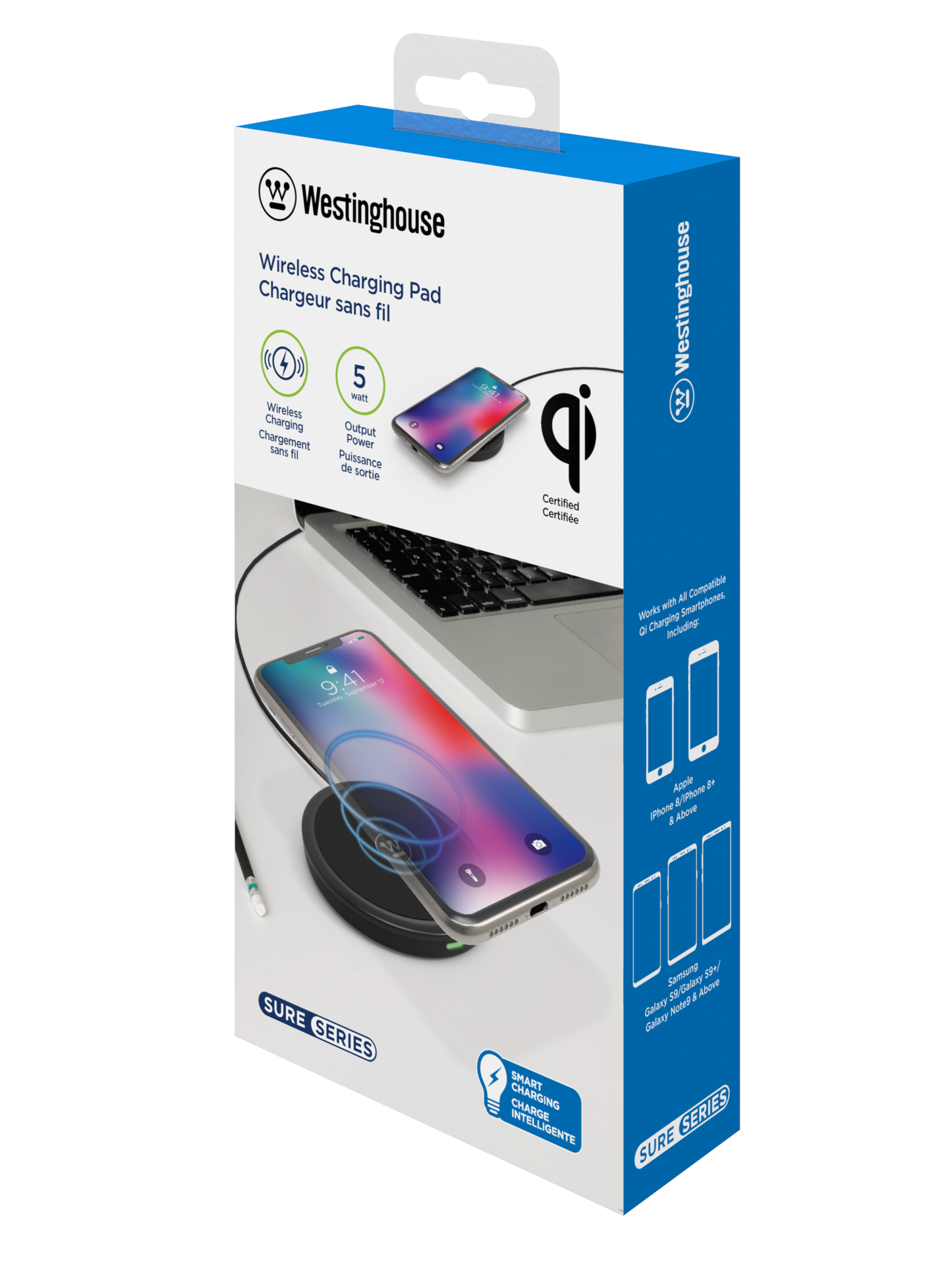 Westinghouse 5 Watt Qi Certified Wireless Charging Pad, Case of 4