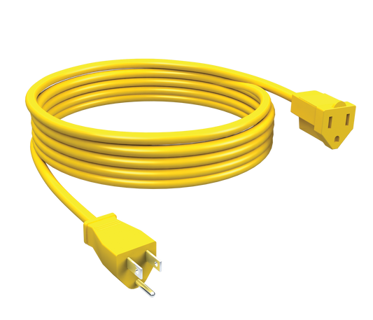 25FT Yellow Outdoor Extension Cord
