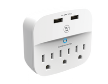 Load image into Gallery viewer, Westinghouse® Wall Surge 3. 3-Outlet 2 USB Wall Adapter, Case of 6
