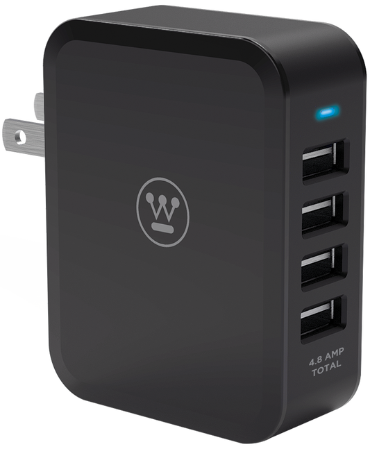 Westinghouse USB Wall Charger, 4 USB Ports, Case of 5